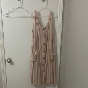 Elegant Beige Sleeveless Dress